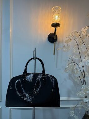 Louis Vuitton Black Patent Alma Handbag